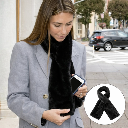 Luxury Faux Fur Scarf with Hidden Zipper Pocket Women Thick Warm Winter Neck Wrap Hands-Free Fashion Accessory 2026